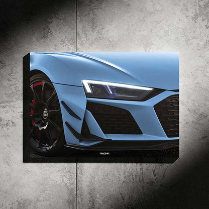 poster métallique audi r8 v10 gt avec néon led