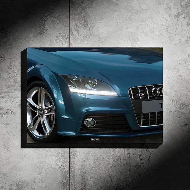 poster métallique audi tts avec néon led